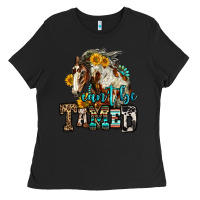 Black can't be tamed horse Ladies Tee - OliviaCreatesArt