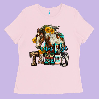 Can't Be Tamed Horse Ladies Tee Designed By Oliviacreatesart