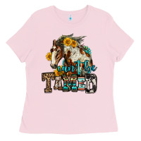 Bubblegum Pink can't be tamed horse Ladies Tee - OliviaCreatesArt