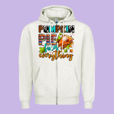 Pumpkin Pie Fixes Everything Zipper Hoodie Designed By Adodesignshop