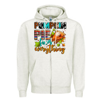 Oatmeal Heather pumpkin pie fixes everything Zipper Hoodie - AdoDesignShop