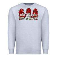 Heather Grey gnome with christmas lights Premium Sweatshirt - JahusDesignShop