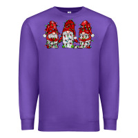 Purple gnome with christmas lights Premium Sweatshirt - JahusDesignShop