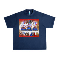 Navy Western Happy Fourth Of July Urban Heavy Tee - FaDigitalArtStudio