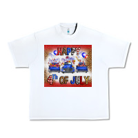White Western Happy Fourth Of July Urban Heavy Tee - FaDigitalArtStudio
