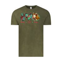 Vintage Olive Peace Love Cows Vintage Tee - Jasminsmagicworld