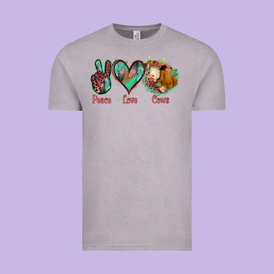 Peace Love Cows Vintage Tee Designed By Jasminsmagicworld