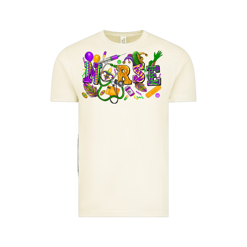 Nurse Mardi Gras Vintage Tee by FaDigitalArtStudio | Teevron