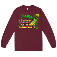 Burgundy Hey lucky lady flip phone Long Sleeve Tee - FaDigitalArtStudio