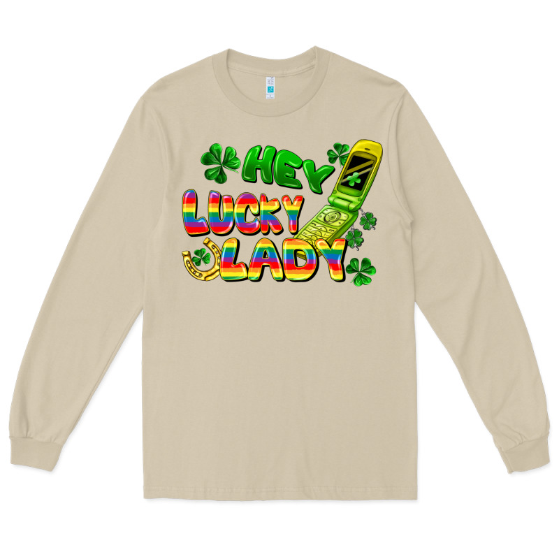 Hey Lucky Lady Flip Phone Long Sleeve Tee by FaDigitalArtStudio | Teevron