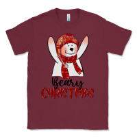 Burgundy beary christmas Classic Tee - CowGirlArtShop