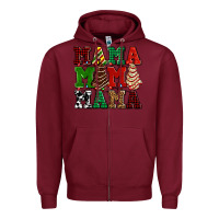 Burgundy mama mama mama with christmas lights and christmas tree cakes Zipper Hoodie - AdoDesignShop