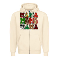 Sandshell mama mama mama with christmas lights and christmas tree cakes Zipper Hoodie - AdoDesignShop