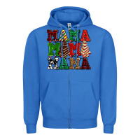 True Royal mama mama mama with christmas lights and christmas tree cakes Zipper Hoodie - AdoDesignShop