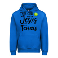Cobalt this girl runs on jesus and tennis Urban Hoodie - DesigneFamous