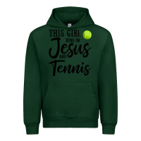 Forest Green this girl runs on jesus and tennis Urban Hoodie - DesigneFamous