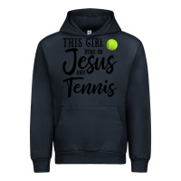 Navy this girl runs on jesus and tennis Urban Hoodie - DesigneFamous
