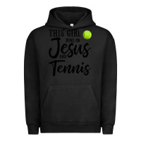 Pigment Black this girl runs on jesus and tennis Urban Hoodie - DesigneFamous