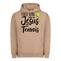 Pigment Burro this girl runs on jesus and tennis Urban Hoodie - DesigneFamous