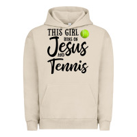 Pigment French Oak this girl runs on jesus and tennis Urban Hoodie - DesigneFamous