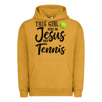 Pigment Peanut Butter this girl runs on jesus and tennis Urban Hoodie - DesigneFamous