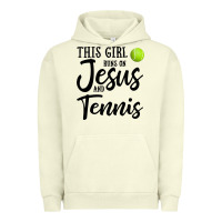 Pigment Pistachio this girl runs on jesus and tennis Urban Hoodie - DesigneFamous