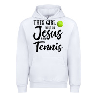 White this girl runs on jesus and tennis Urban Hoodie - DesigneFamous