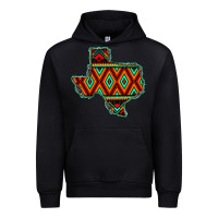 Black Texas Map With Aztec Background Urban Hoodie - JahusDesignShop