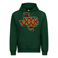 Forest Green Texas Map With Aztec Background Urban Hoodie - JahusDesignShop