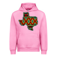 Fuchsia Pink Texas Map With Aztec Background Urban Hoodie - JahusDesignShop