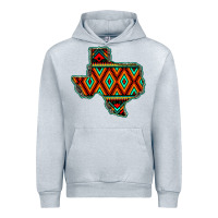 Heather Grey Texas Map With Aztec Background Urban Hoodie - JahusDesignShop