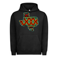 Pigment Black Texas Map With Aztec Background Urban Hoodie - JahusDesignShop