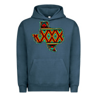 Pigment Midnight Navy Texas Map With Aztec Background Urban Hoodie - JahusDesignShop