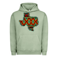 Pigment Oil Green Texas Map With Aztec Background Urban Hoodie - JahusDesignShop