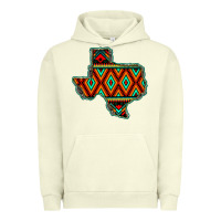 Pigment Pistachio Texas Map With Aztec Background Urban Hoodie - JahusDesignShop