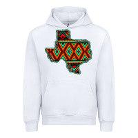 White Texas Map With Aztec Background Urban Hoodie - JahusDesignShop