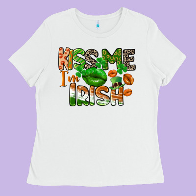 Kiss Me I Am Irish St. Patrick's Day Ladies Tee Designed By Cowgirlartshop