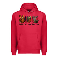 Cardinal Peace Love White Tailed Deer Premium Hoodie - LillyAllenDesigns