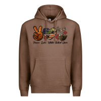Chestnut Peace Love White Tailed Deer Premium Hoodie - LillyAllenDesigns