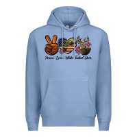 Colony Blue Peace Love White Tailed Deer Premium Hoodie - LillyAllenDesigns