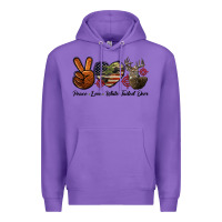 Purple Peace Love White Tailed Deer Premium Hoodie - LillyAllenDesigns
