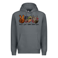 Rock Peace Love White Tailed Deer Premium Hoodie - LillyAllenDesigns
