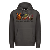 Smoke Peace Love White Tailed Deer Premium Hoodie - LillyAllenDesigns