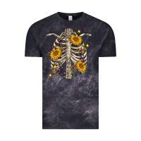 Cloud Black Mardi Gras chest sunflowers skeleton Vintage Tee - FaDigitalArtStudio