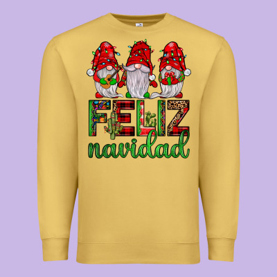 Feliz Navidad Gnomies Premium Sweatshirt Designed By Jahusdesignshop