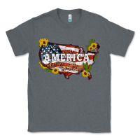 Charcoal Heather usa map Classic Tee - Artiststas
