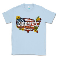 Dusty Blue usa map Classic Tee - Artiststas
