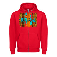 Red thankful brushstrokes Zipper Hoodie - AdoDesignShop