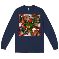 Navy christmas horse leopard Long Sleeve Tee - FaDigitalArtStudio