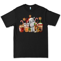 Black hippopotamus coffee cups christmas Premium Tee - CowGirlArtShop